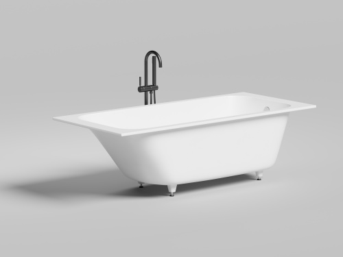 Ванна из литьевго мрамора Salini ORLANDA 102012G 180х80 встраиваемая прямоугольная с ножками - фото 2